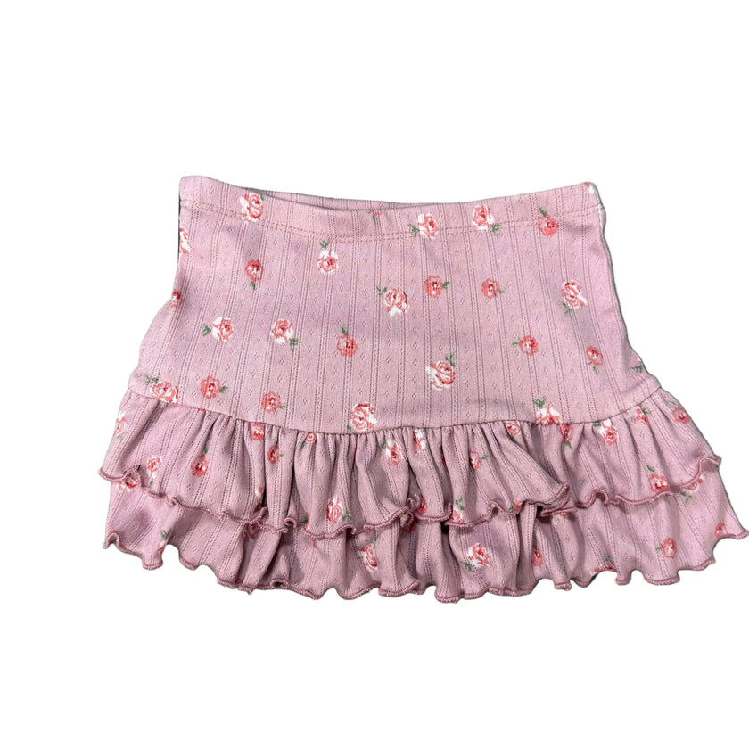 Girls Maggie Pink Floral Skirt