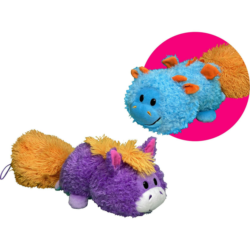 FlipaZoo Magic Tails Blue to Purple - 2-In-1 Animal Plush w/ Bonus 3" Baby Org