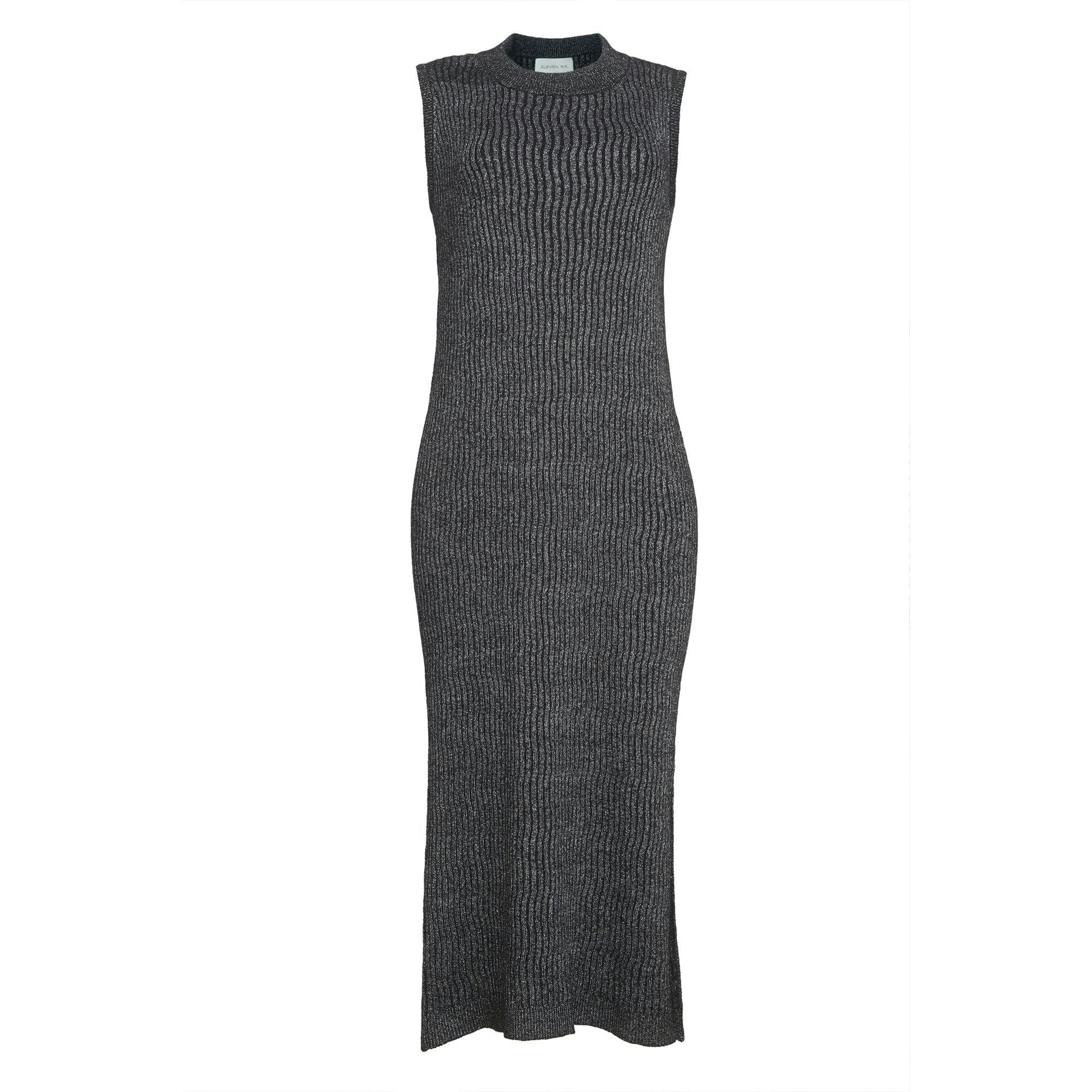 Women's Isla Lurex Wavy Rib Knit Long Tank Sweater Dress