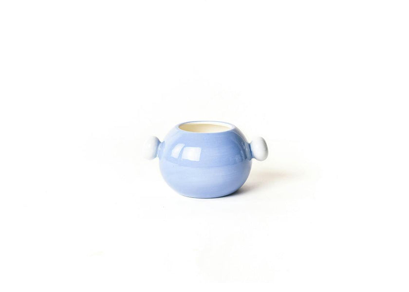 Iris Blue Medium Round Vase with Knob Handles