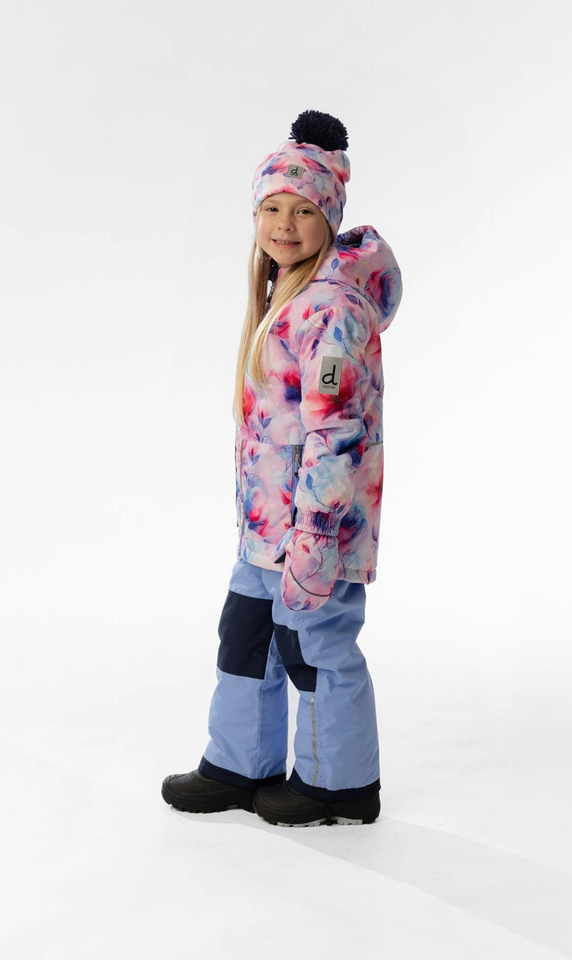 Light Weight Two Piece Chill Snowsuit Mauve Printed Flowers