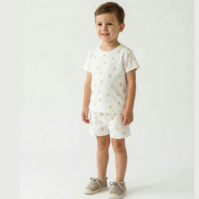 Organic Tee & Shorts Set - Lemons