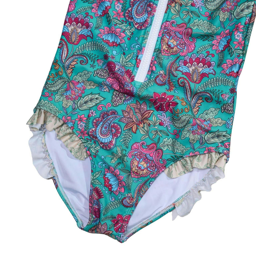 Long Sleeve Zip One Piece Swimsuit