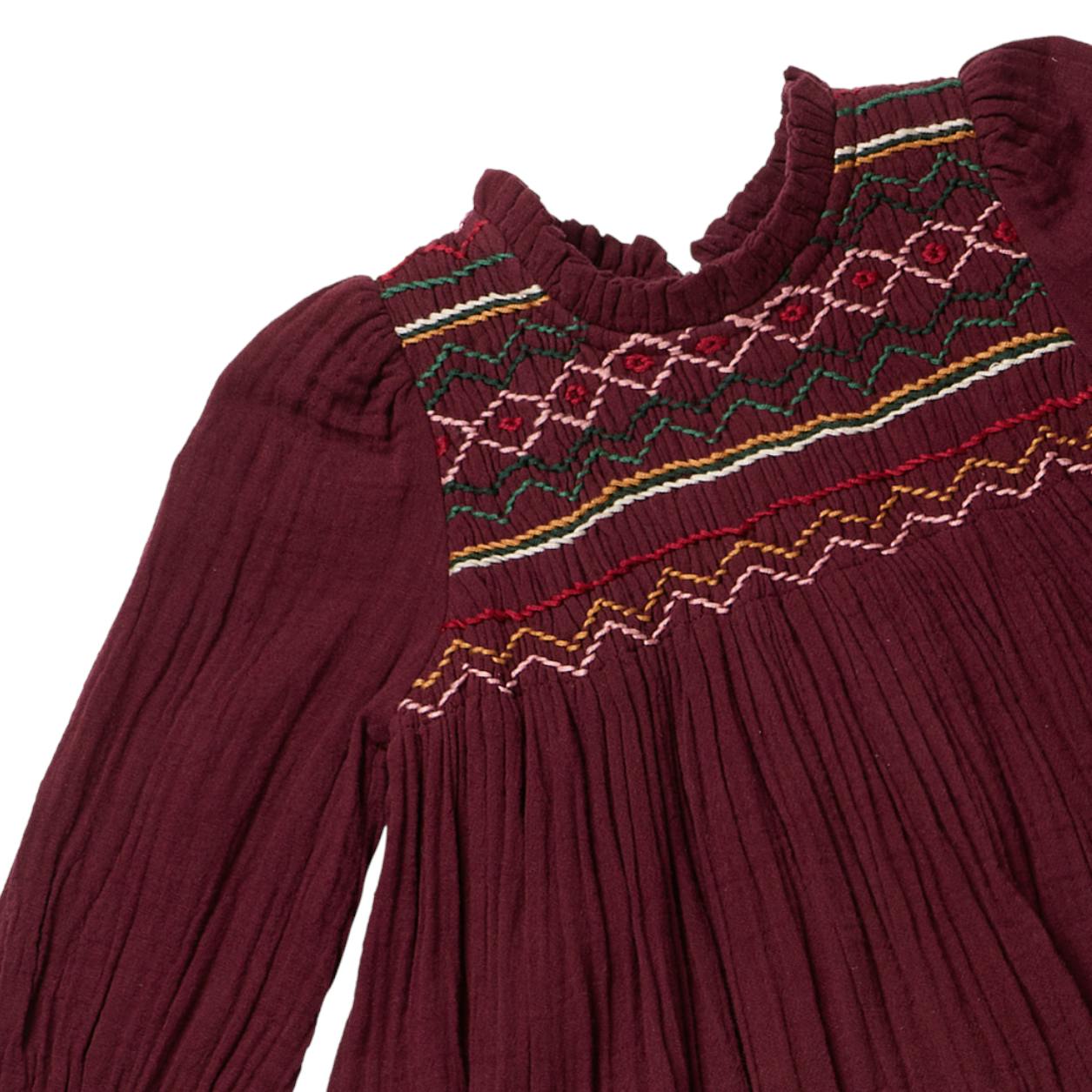 Girls Stevie Long Sleeve Dress - Nutcracker Embroidery