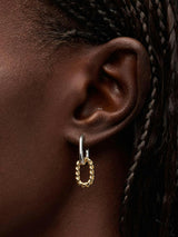 Drop Earrings - Ash Double Mini Two Tone