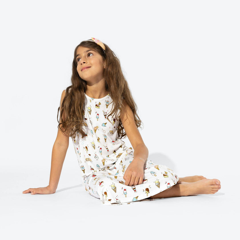 Ice Cream Bamboo Girls' Sleeveless Dress