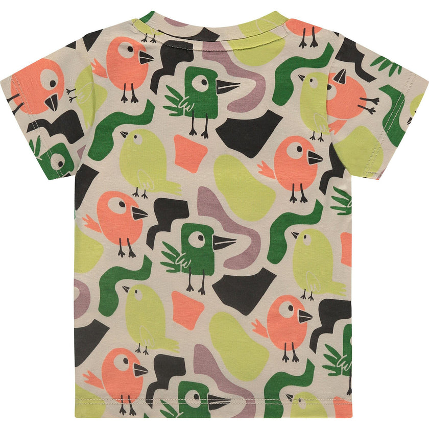 Colorful Print Round Neck Short Sleeve T-Shirt