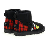 Black Mickey Plaid Boots