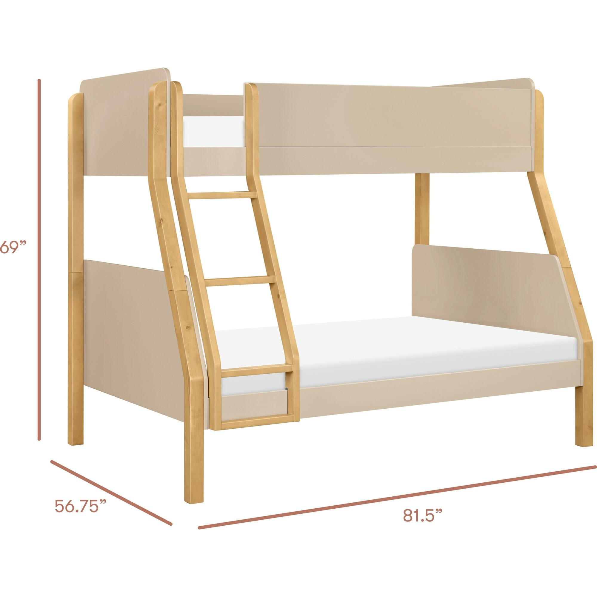 TipToe Twin-Over-Full Bunk Bed In Taupe And