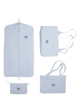 Quilted Luggage - Blue Bow