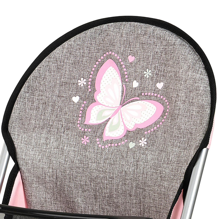 Bayer Design Dolls: 9-In-1 Travel Bed Set - Grey, Pink, Butterfly