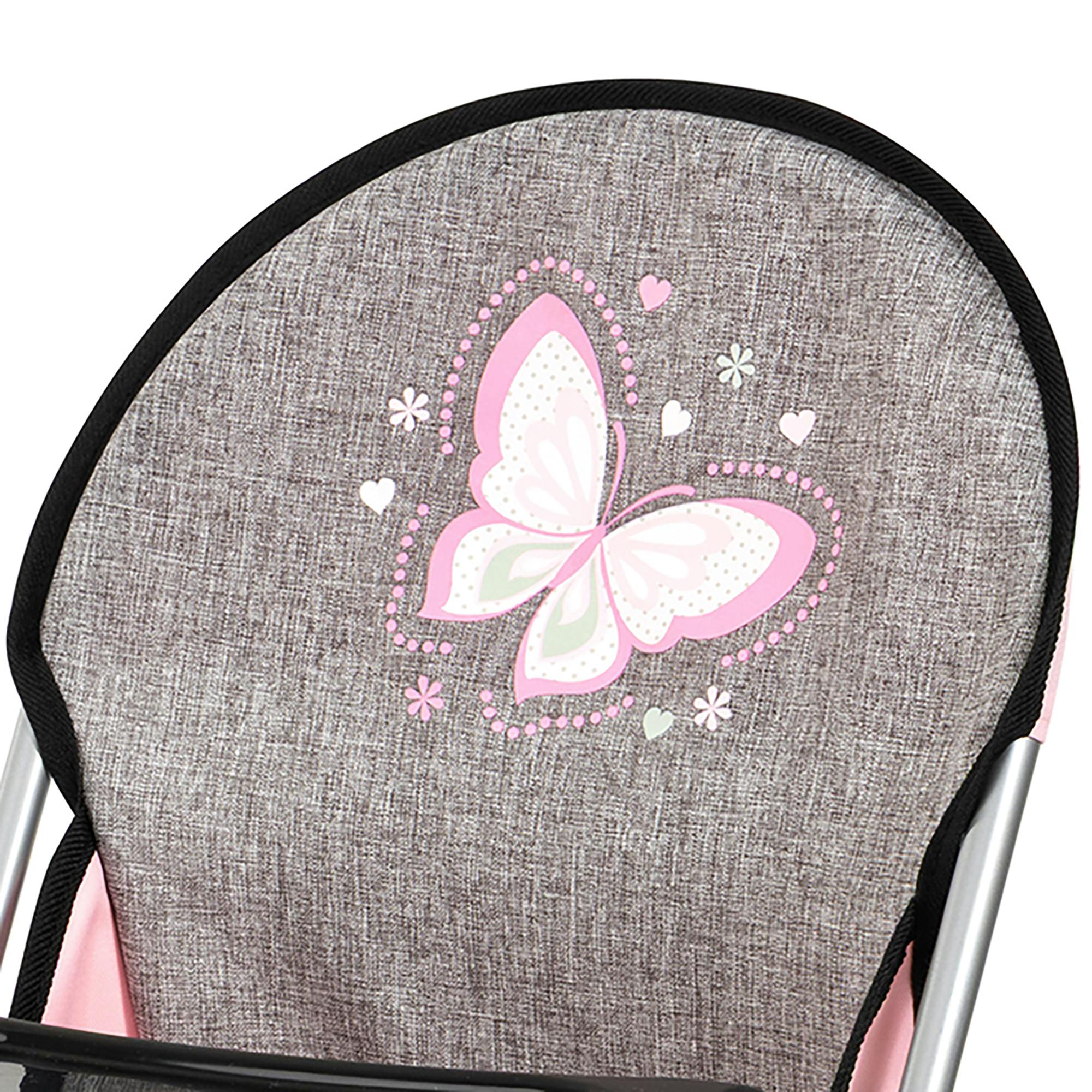 Bayer Design Dolls: 9-In-1 Travel Bed Set - Grey, Pink, Butterfly