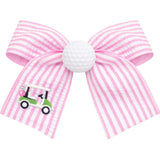Golf Ball Seersucker Hair Bow