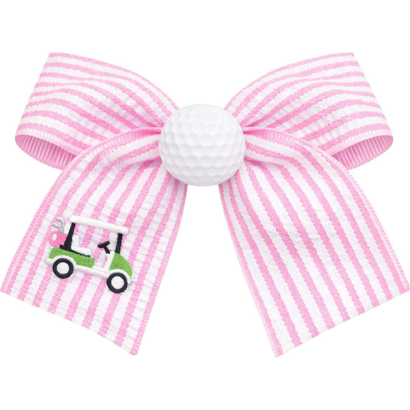 Golf Ball Seersucker Hair Bow