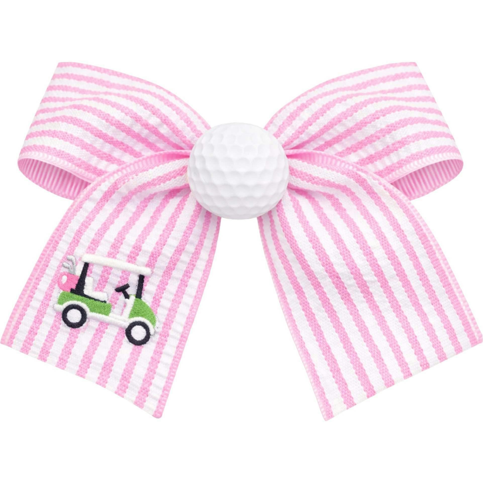Golf Ball Seersucker Hair Bow