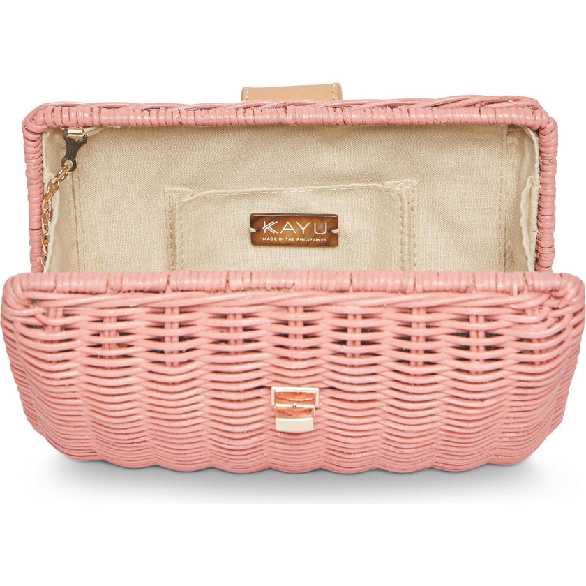 Lou Straw Clutch, Pink