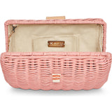 Lou Straw Clutch, Pink