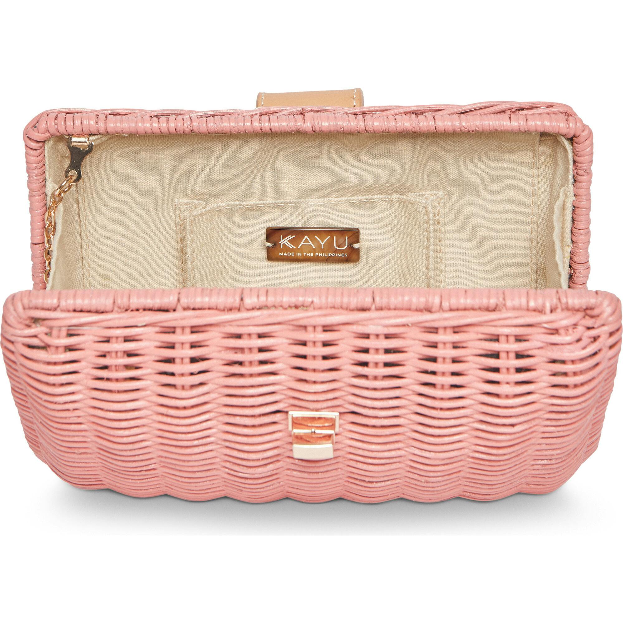 Lou Straw Clutch, Pink