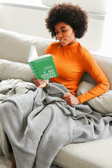 Cotton Sustainable Knit Throw Blanket - Herringbone