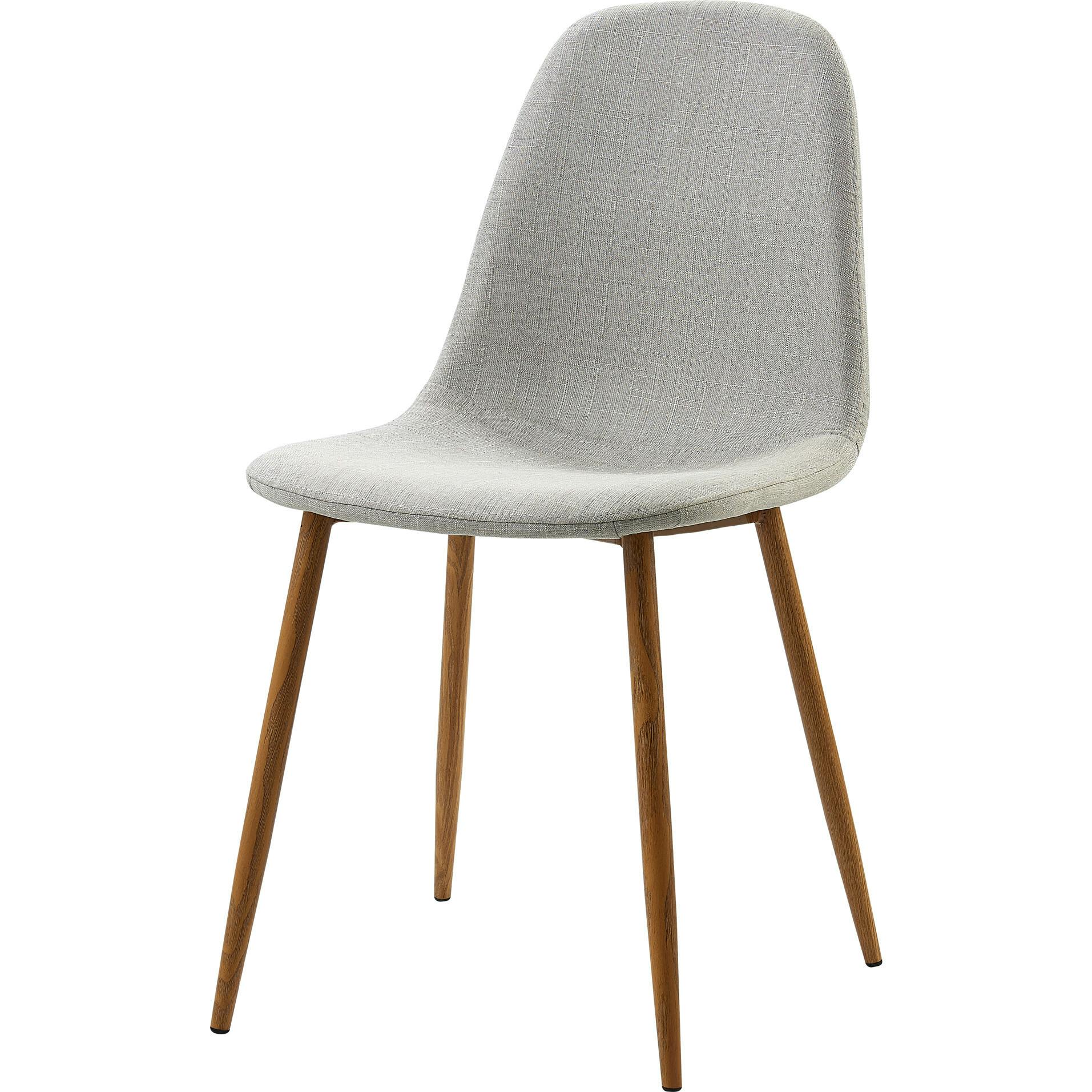 Minimalista Fabric Dining Chair with Wood Grain Metal Legs