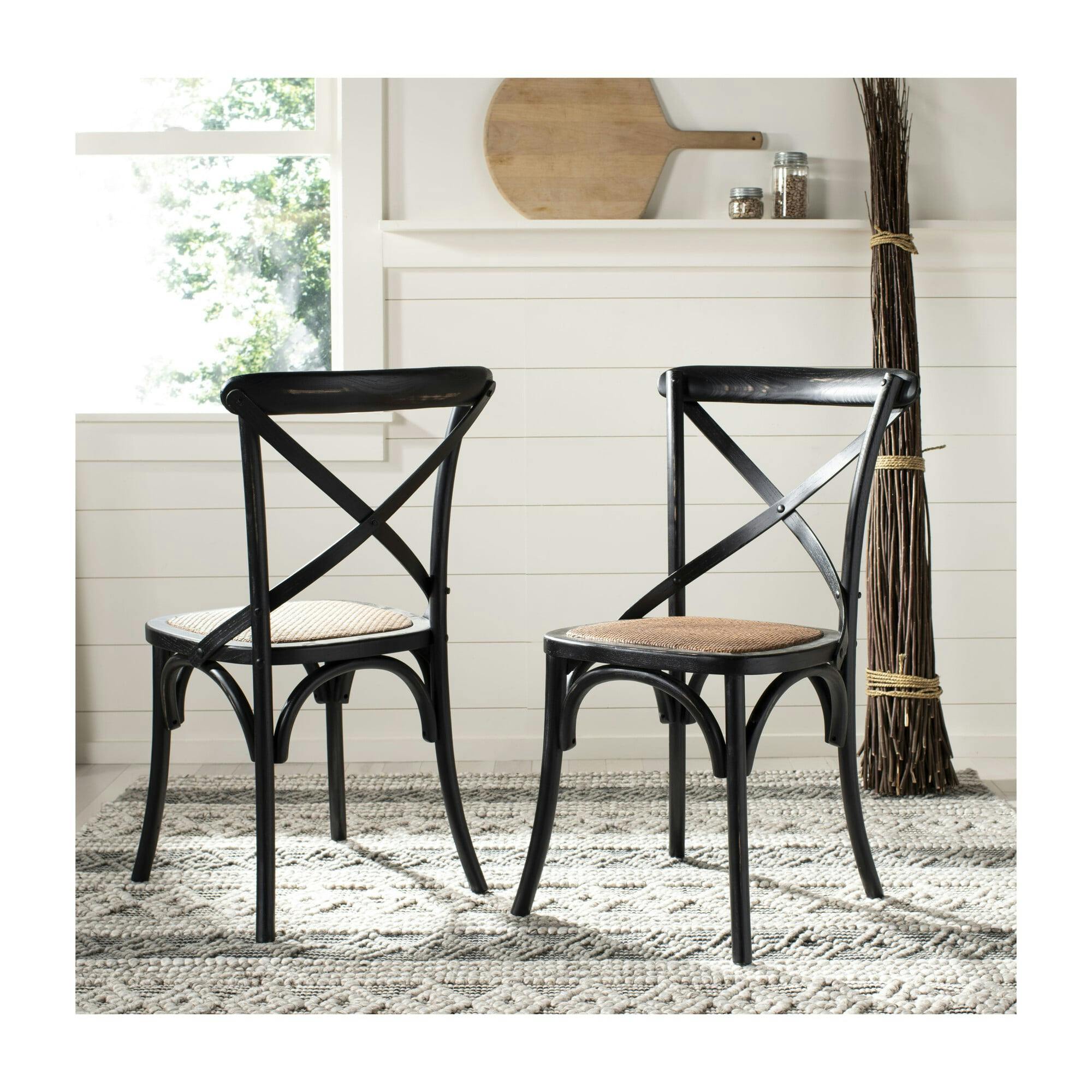Set of 2 Franklin X Back Farmhouse Chairs