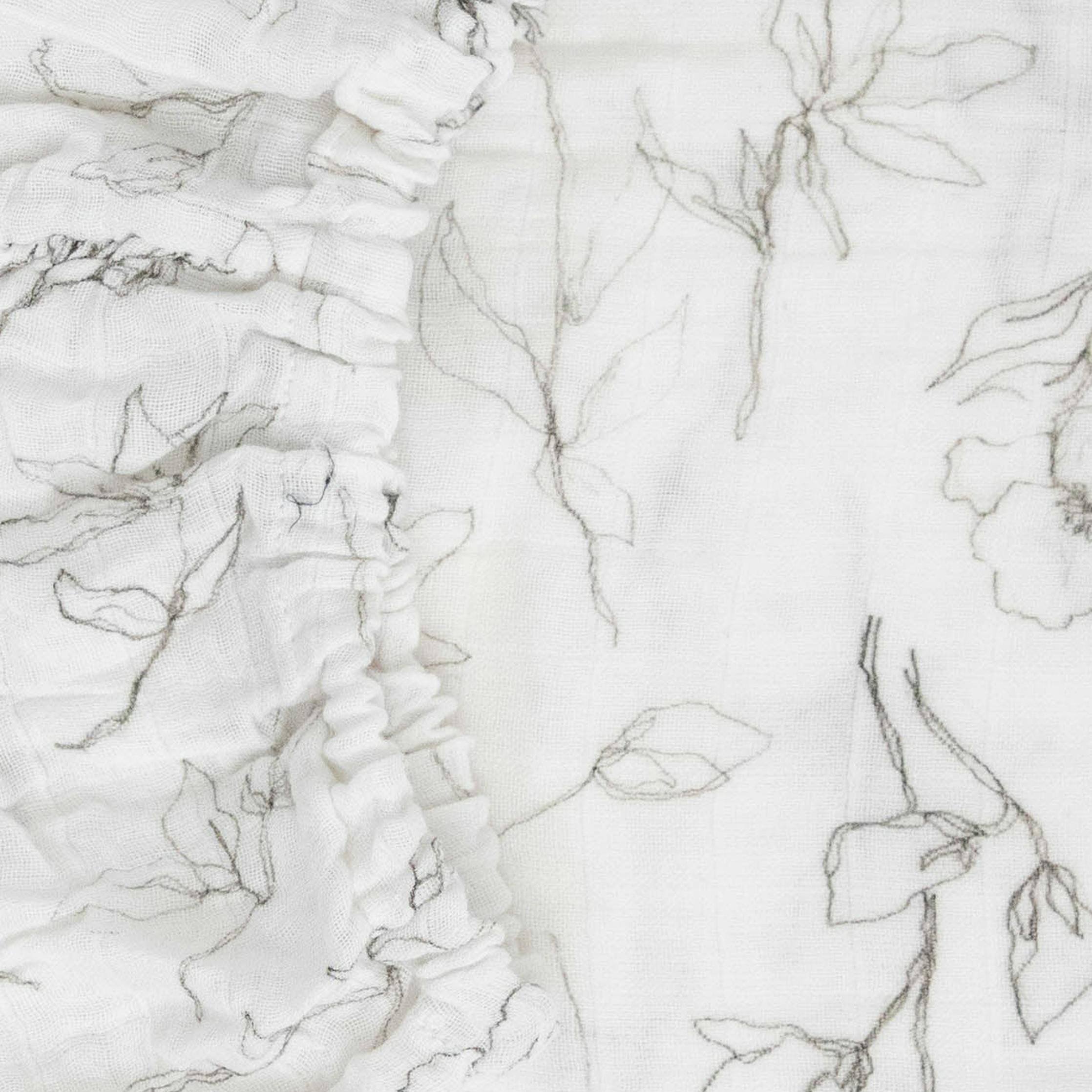 Organic Cotton Muslin Crib Sheet - Pencil Floral