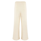 Women's Cream Wide Leg Knit Pant