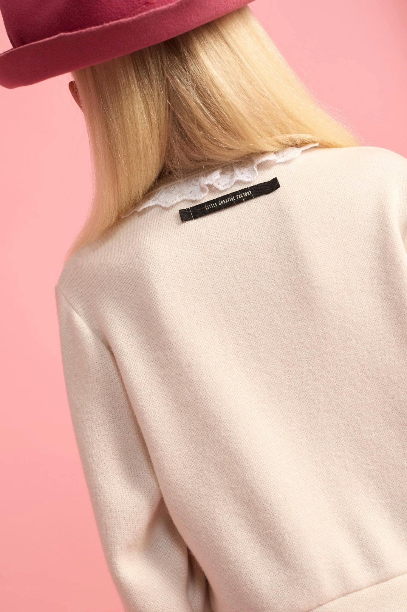 Knit Lace Cardigan Cream