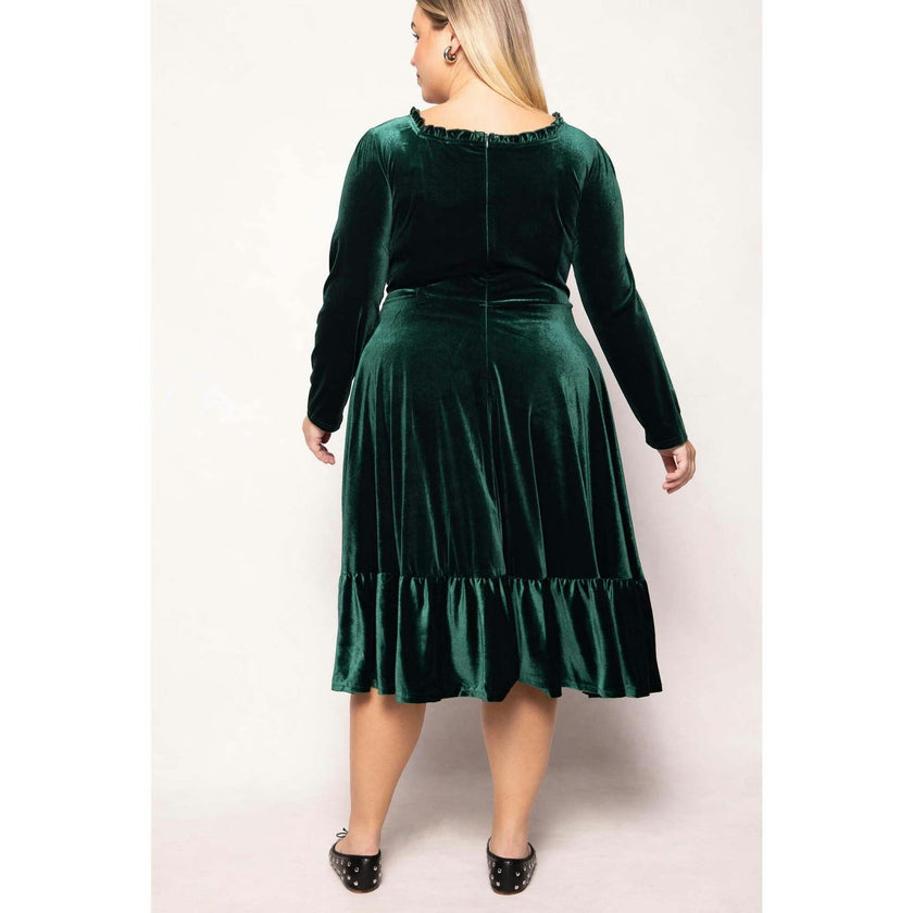 Cypress Dress in Green Velvet