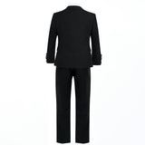 Black Peak Lapel Trim Wool Suit