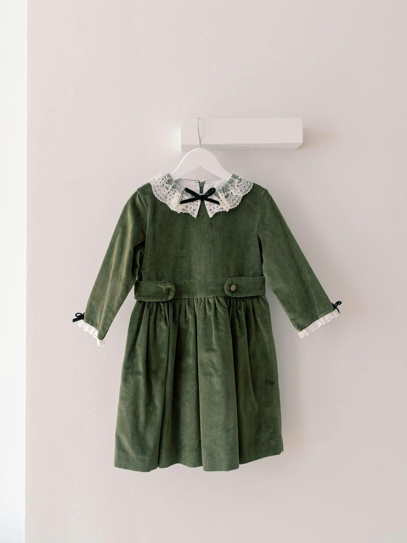 Olive Eva Velvet Girl Dress