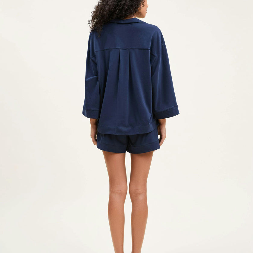 The Olivia Pima Short Set in Navy