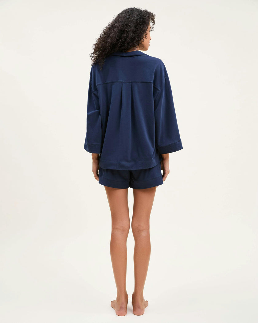 The Olivia Pima Short Set in Navy