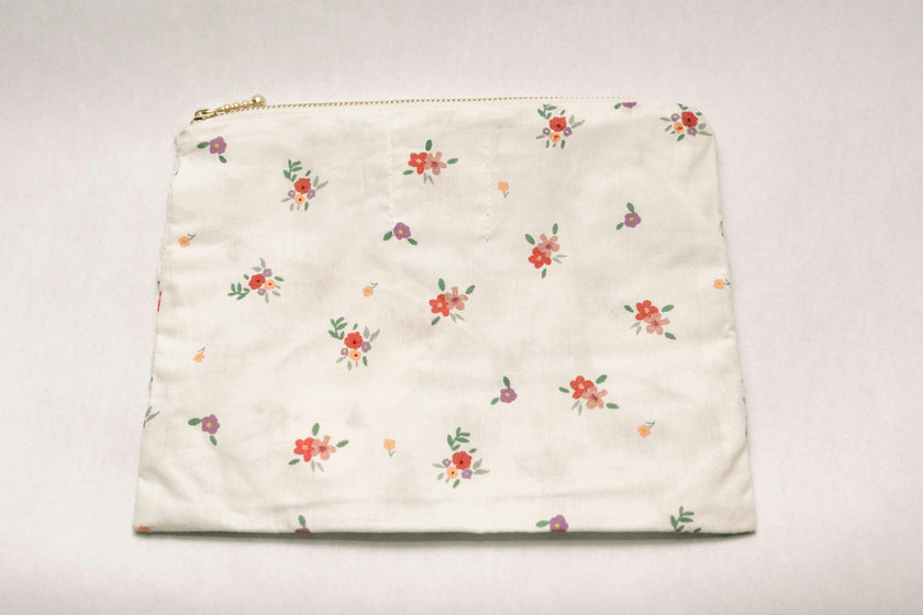Summer Petals Timeless Floral Ruffle Pouch