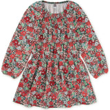 Smocked Blouson Dress, Multi