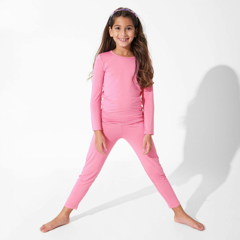 Bubblegum Pink Bamboo Kids Pajamas