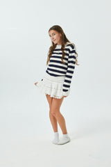 Tiegan Navy & White Stripe Sweater