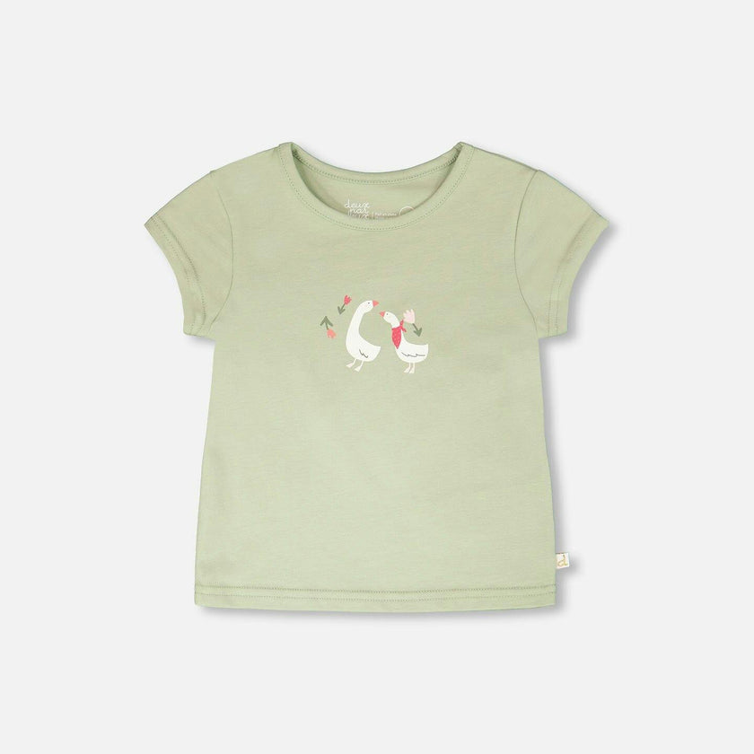Organic Cotton Jersey T-Shirt Light Khaki Green