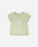 Organic Cotton Jersey T-Shirt Light Khaki Green