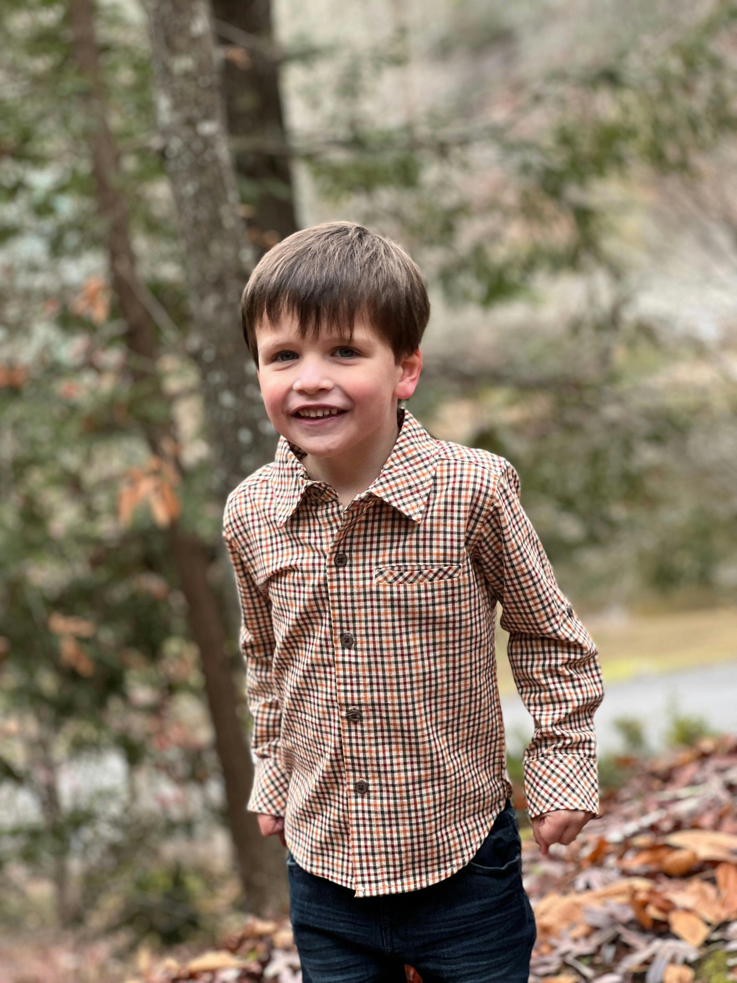 ATWOOD Gold/Navy Plaid Shirt