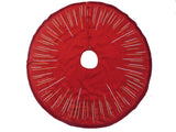 Hand Beaded Starburst Christmas Tree Skirt Red Silk - 60" Arcadia Home