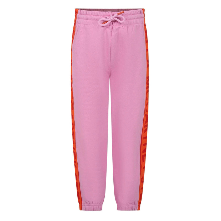 Pink Side Stripe Logo Sweatpants