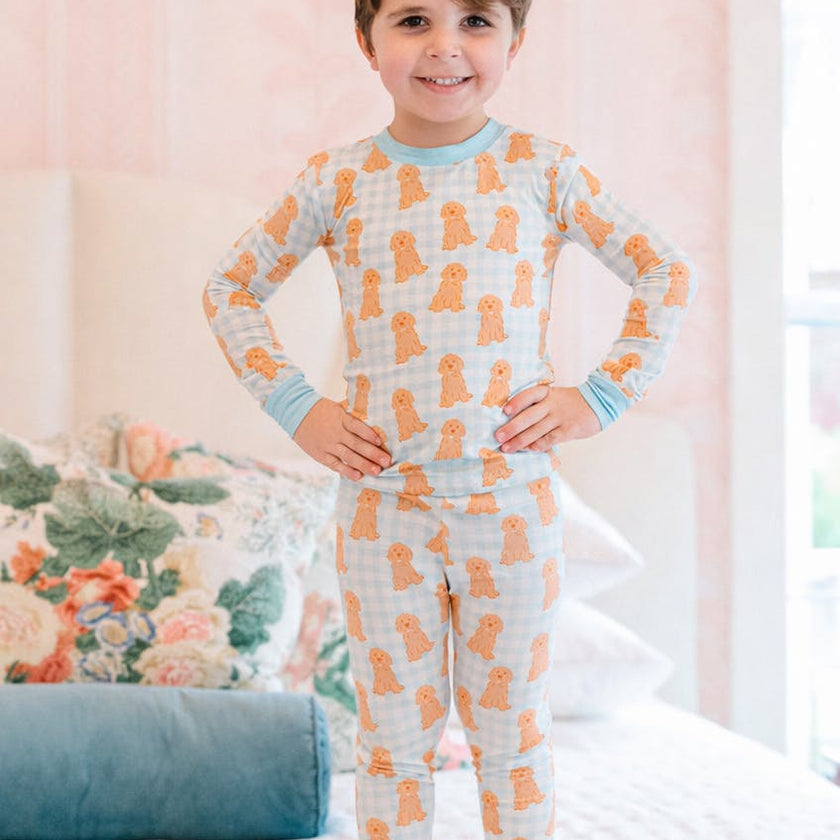 Blue Goldendoodle Bamboo PJ Set