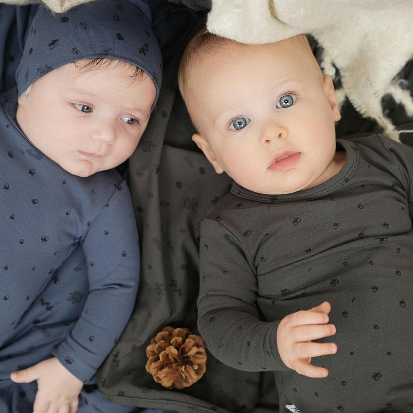 Acorn Print Long Sleeve Footie