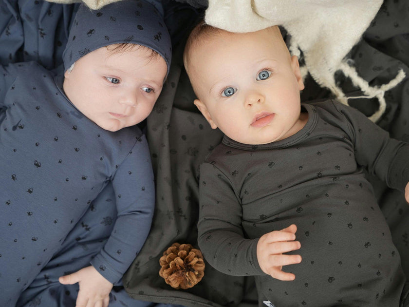 Acorn Print Long Sleeve Footie
