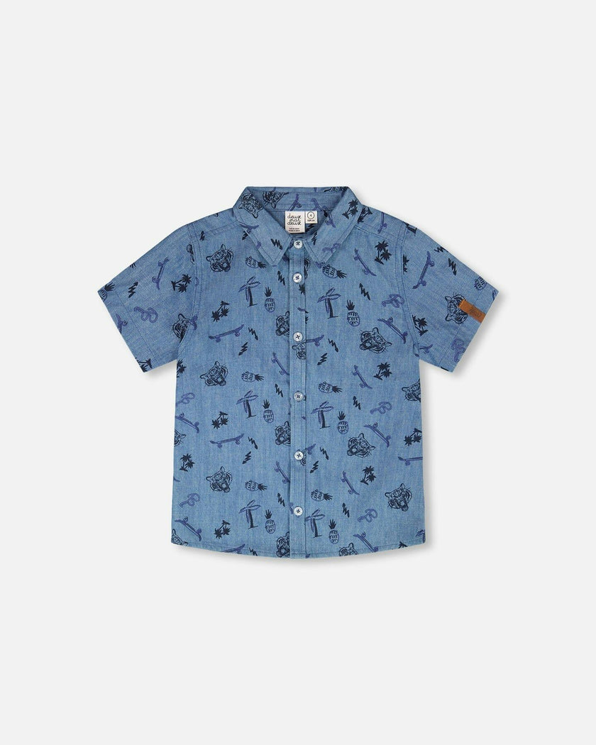 Chambray Short-Sleeve Shirt