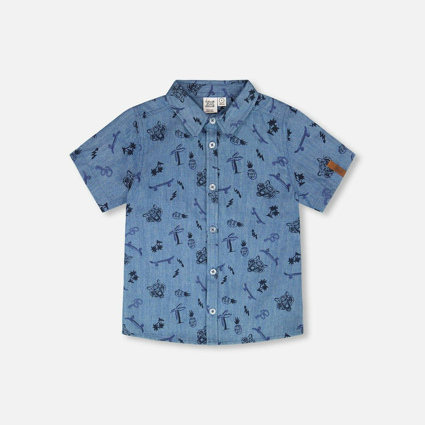 Chambray Short-Sleeve Shirt