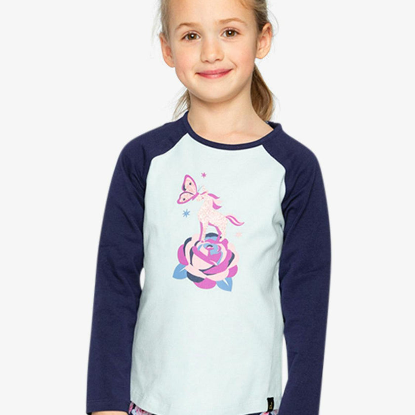 Raglan Organic Cotton T-Shirt Dark And Pale Blue