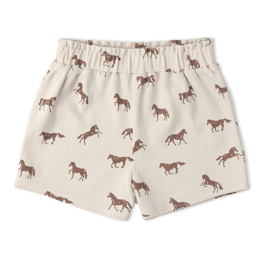 Organic Drop Shoulder Tee & Shorts Set - Horses