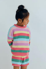 Canela Jumper Flamingo Pink Multicolor Stripes
